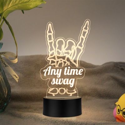 Any Time Swag Text With Hand Design Lamp
